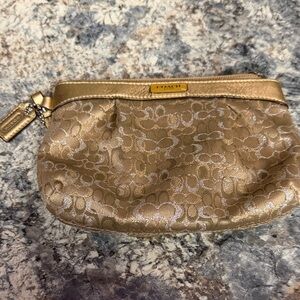 Coach Gold Floral Cosmetic Bag